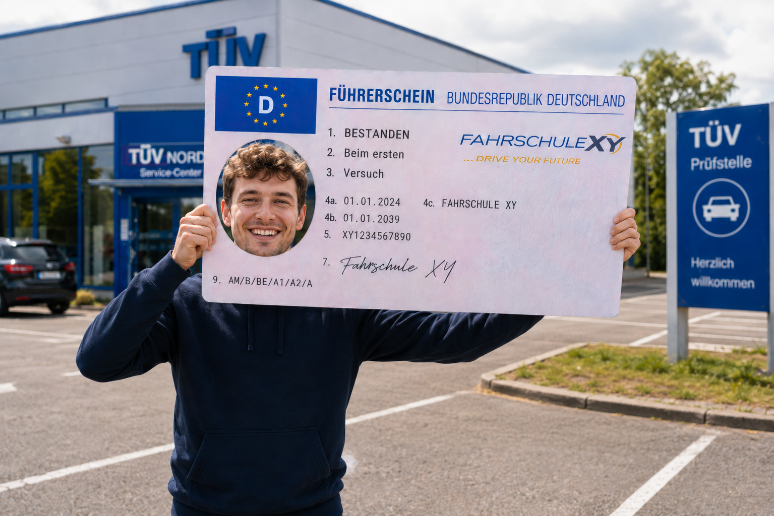 Guckloch-Führerschein Konzept